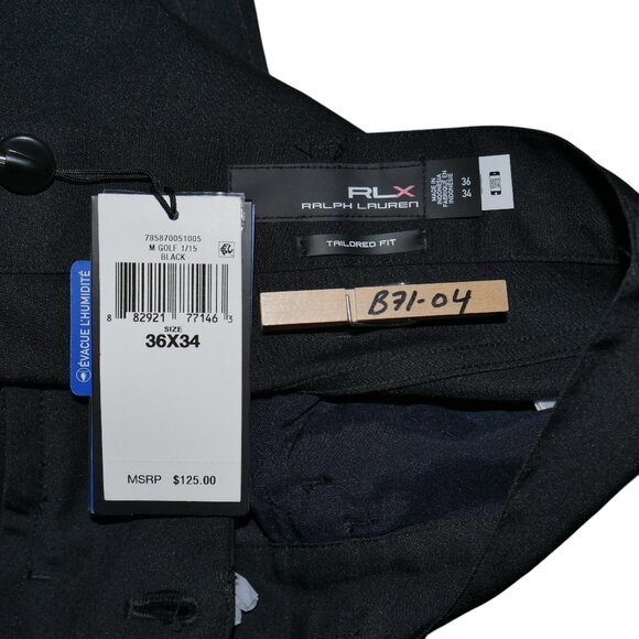 Ralph Lauren RLX Tailored Fit 5 Pocket Tech Pants Size 36x34 Black NWT - Picture 9 of 12
